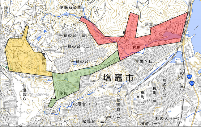 排水の流れが悪くなっている地区